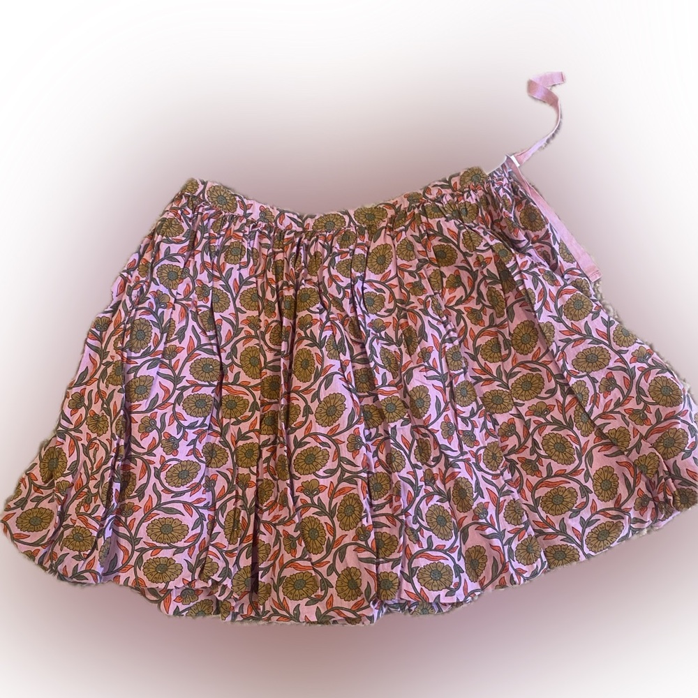 Peek Pink and Green Floral A-Line Skirt